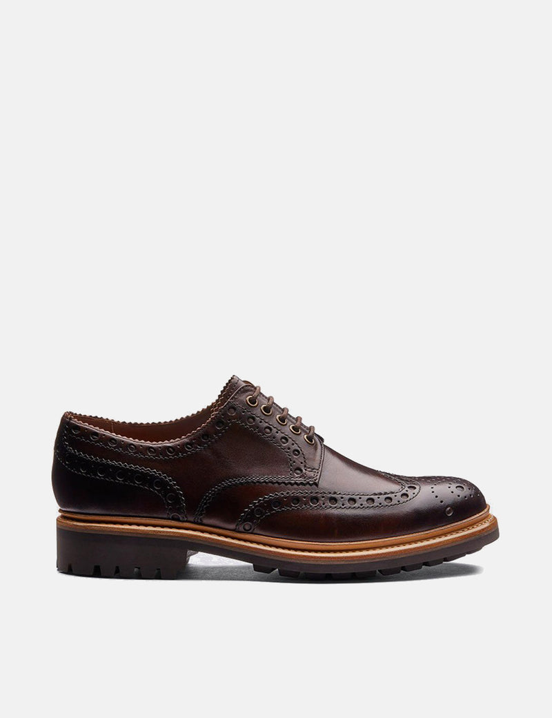 Grenson Archie Brogue Shoes - Dark Brown | URBAN EXCESS.