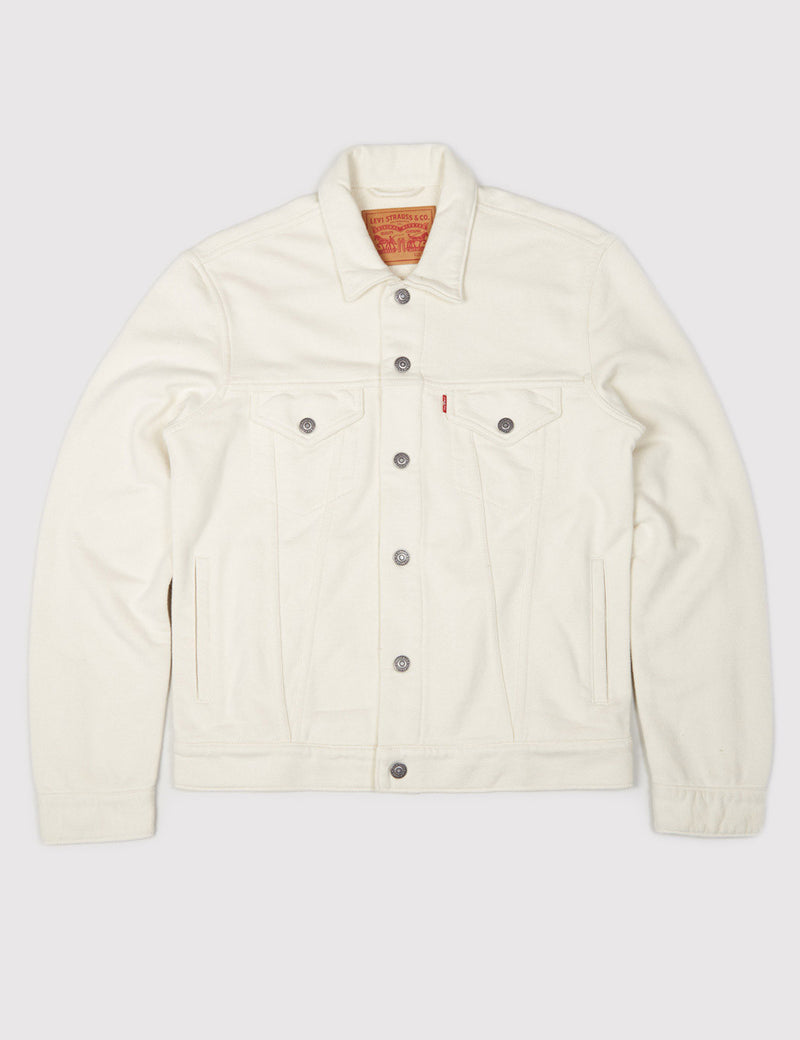 Levis French Terry Trucker Jacket - Chalky White | URBAN EXCESS.