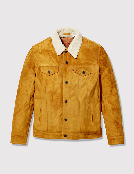 Levis Type 3 Sherpa Trucker Jacket (Suede) - Camel | URBAN EXCESS.