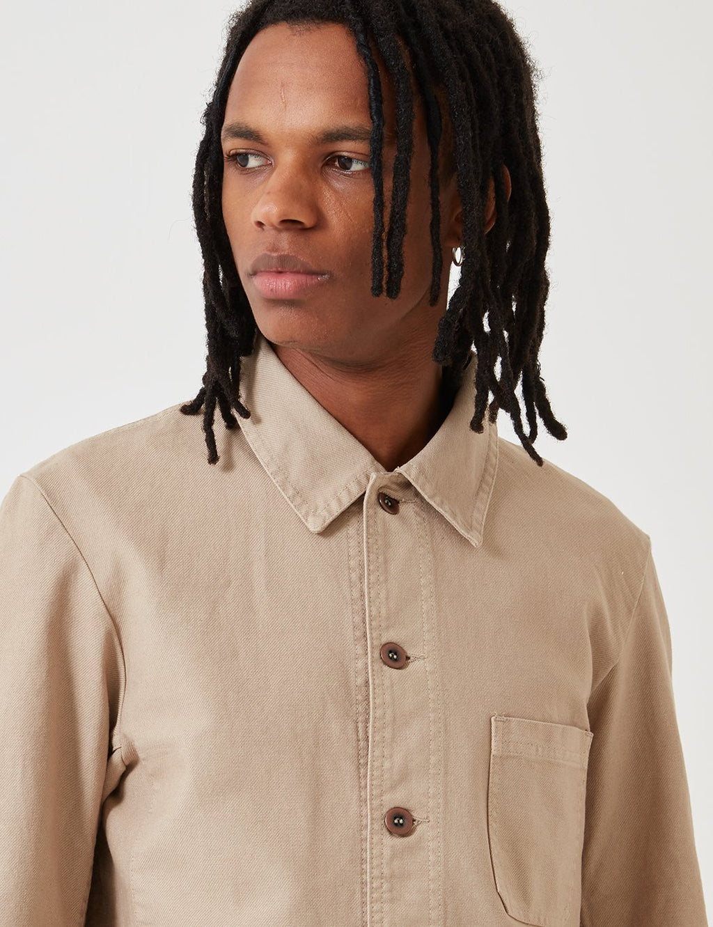 Vetra French Workwear Jacket (Dungaree Wash) - Chalk | URBAN EXCESS.