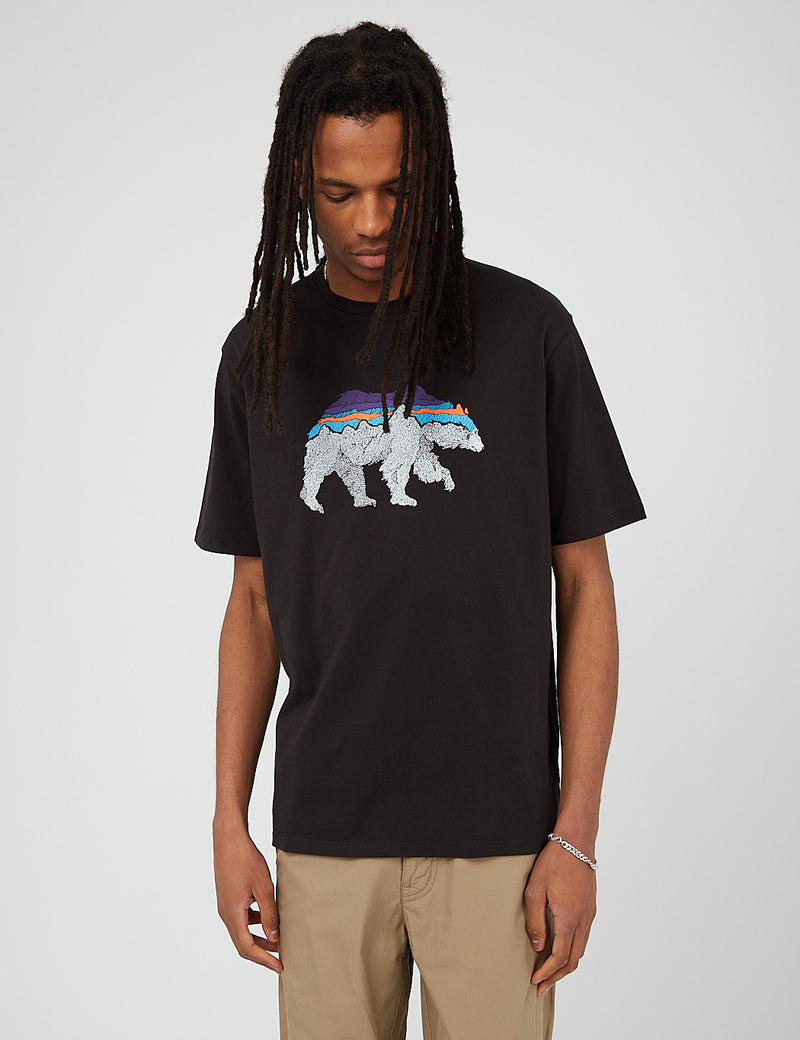 Patagonia Back For Good Organic T-Shirt - Black w/Bear I URBAN EXCESS.