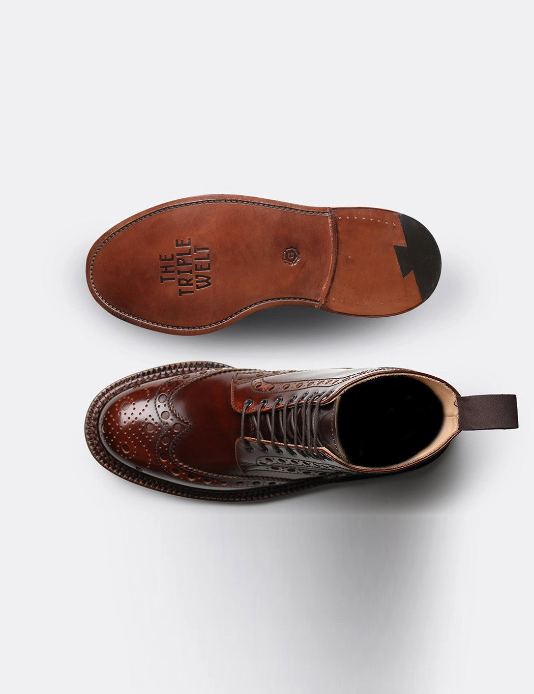 grenson fred triple welt mahogany