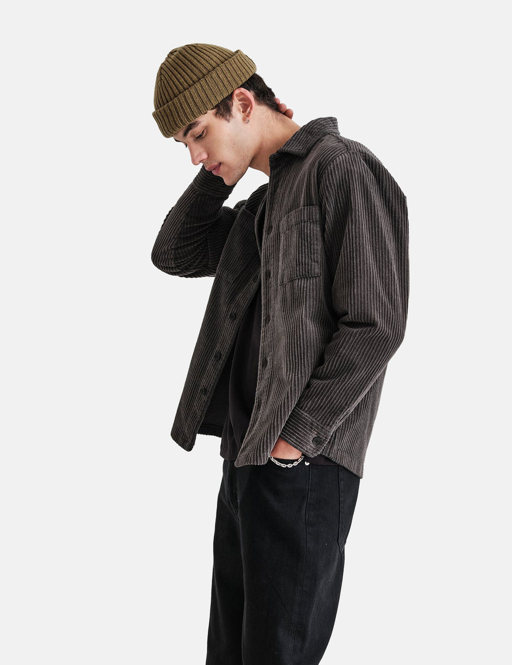 Wax London Whiting Overshirt (Penn Cord) - Charcoal Grey I Urban Excess ...