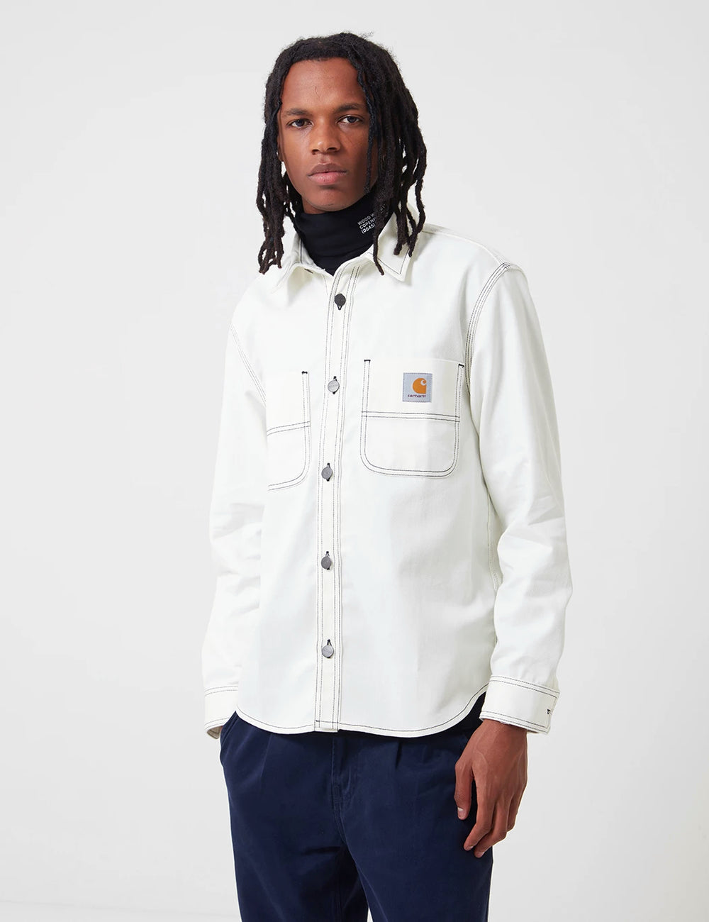 carhartt wip chalk shirt jac L ダークネイビー | www.harem.jp