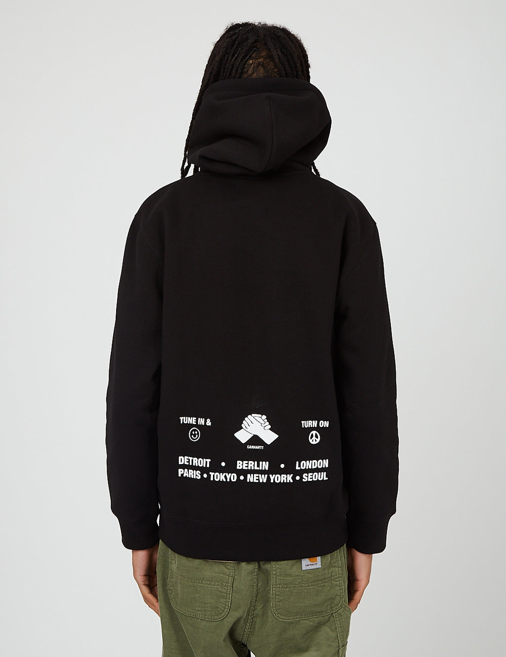 Carhartt-WIP Smiley Hooded Sweat - Black/White | URBAN EXCESS