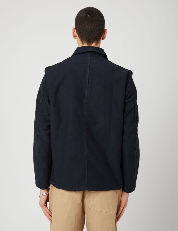 Vetra French Workwear Jacket (Moleskin) - Dark Navy Blue | URBAN EXCESS.