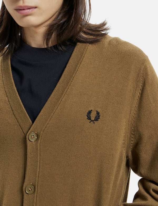 Langcom?, Brown Fred Perry Waffle Knit Sweatshirt
