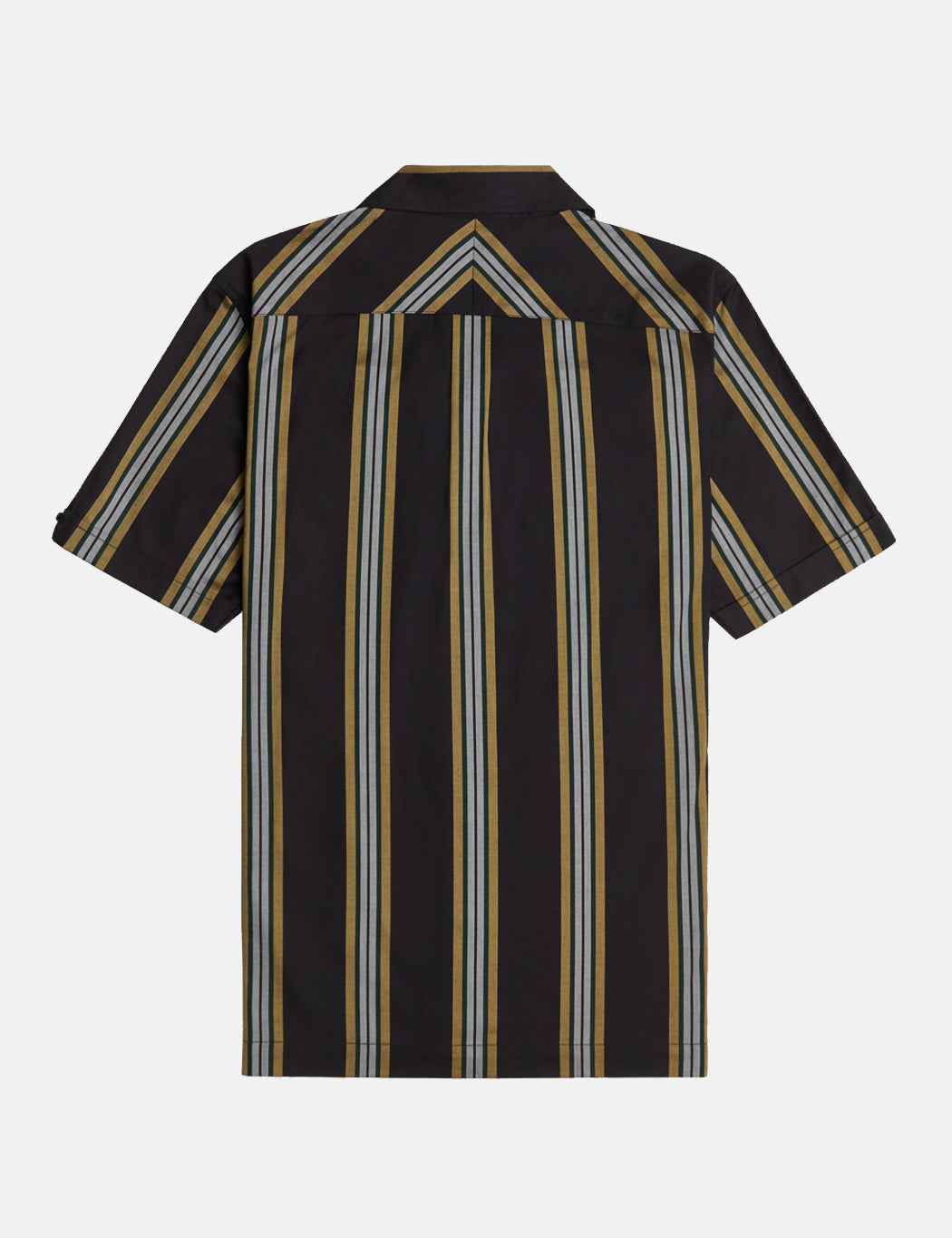 Fred Perry Stripe Revere Collar Shirt - Black I URBAN EXCESS.