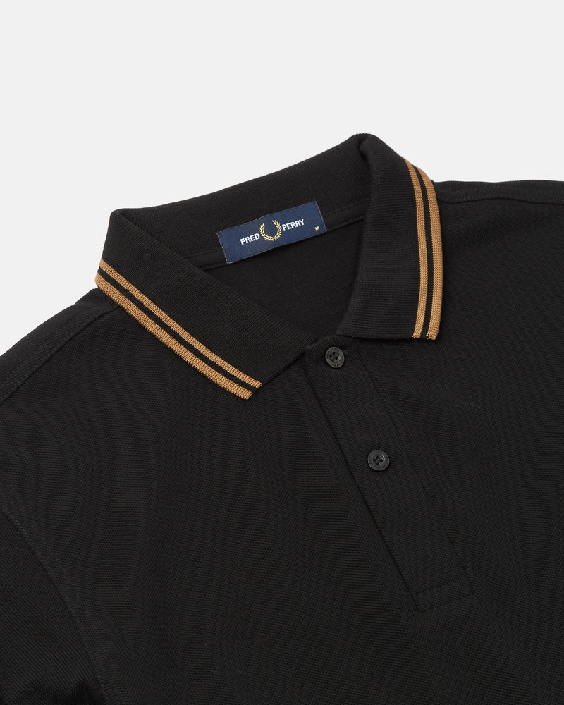 Fred Perry Twin Tipped Polo Shirt - Black/Shaded Stone I Urban Excess ...