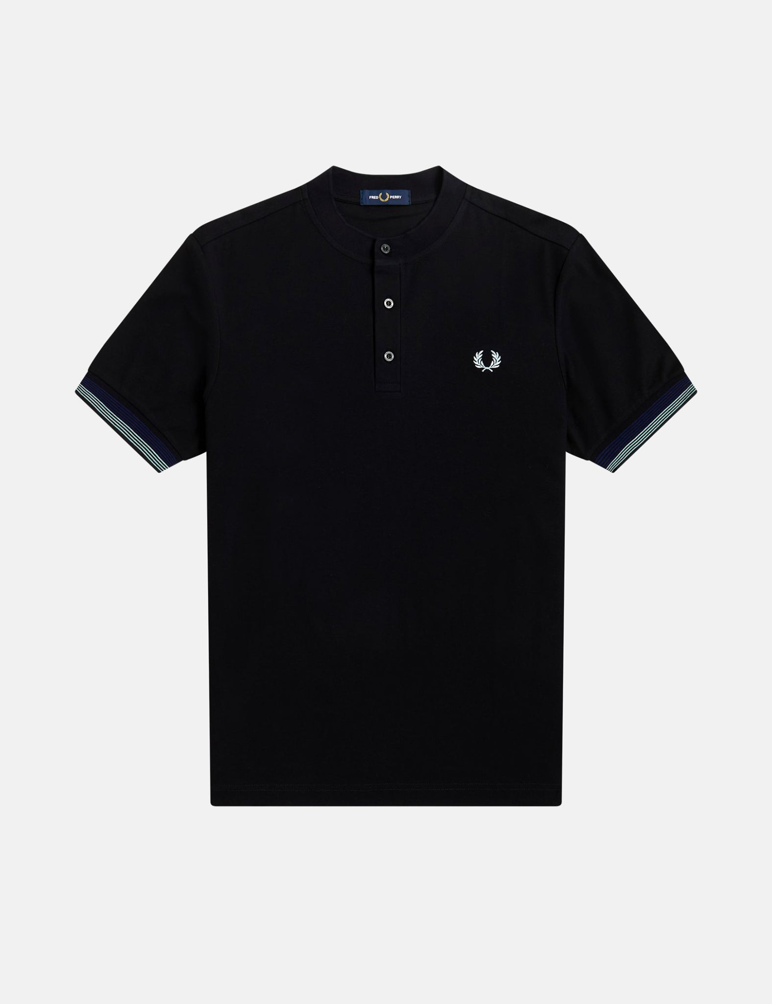 Fred Perry Henley Polo Shirt - Black I Urban Excess. – URBAN EXCESS