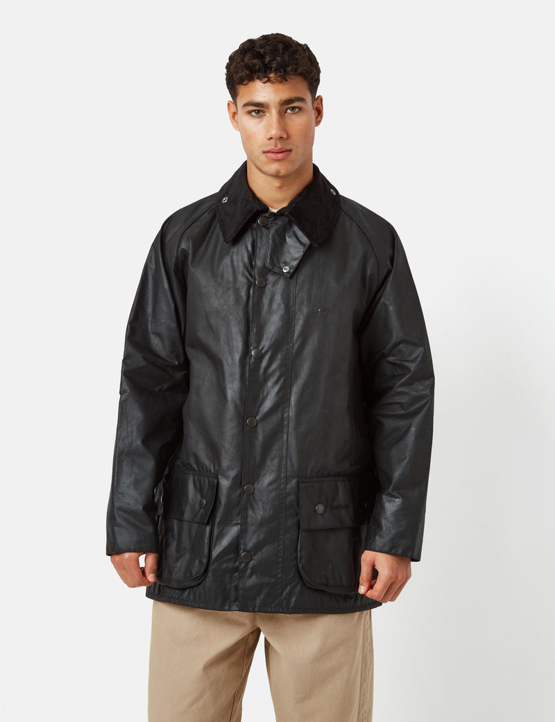 Barbour Beaufort Wax Jacket - Black I Urban Excess. – URBAN EXCESS