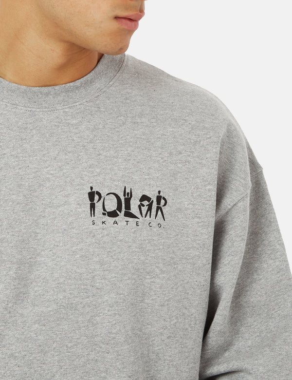 Polar Skate Co. Patch Crewneck Sweatshirt - Dirty Black I Urban 