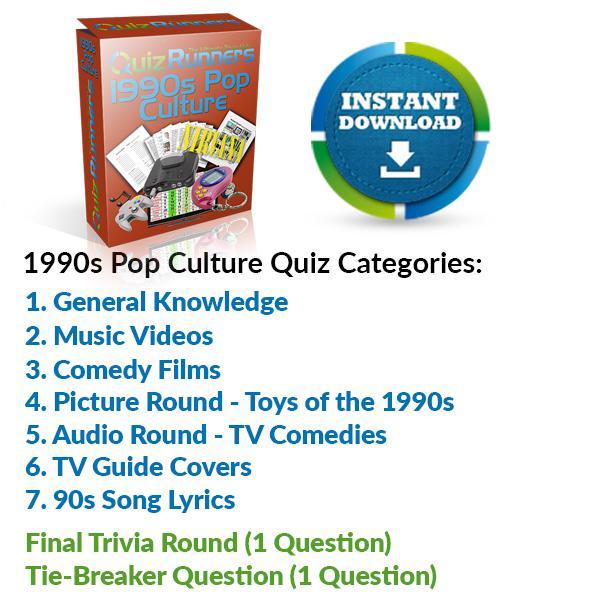 The 1990s Pop Culture Quiz Trivia Music Videos, TV