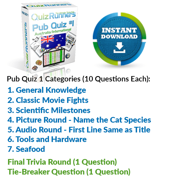 Pub Quiz Kit 1 Australia International Trivia Science Music Tools