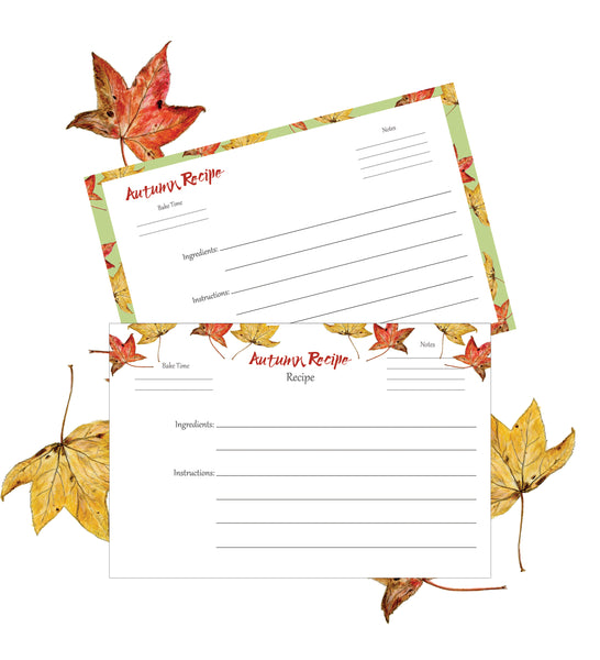 Free Printables by Observations Paper-Autumn Recipe Cards