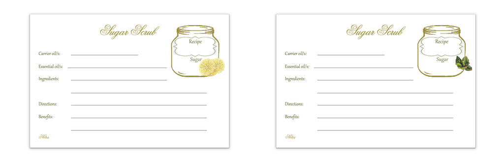 Lemon & Mint Sugar Scrub Recipe Cards by Observations Paper