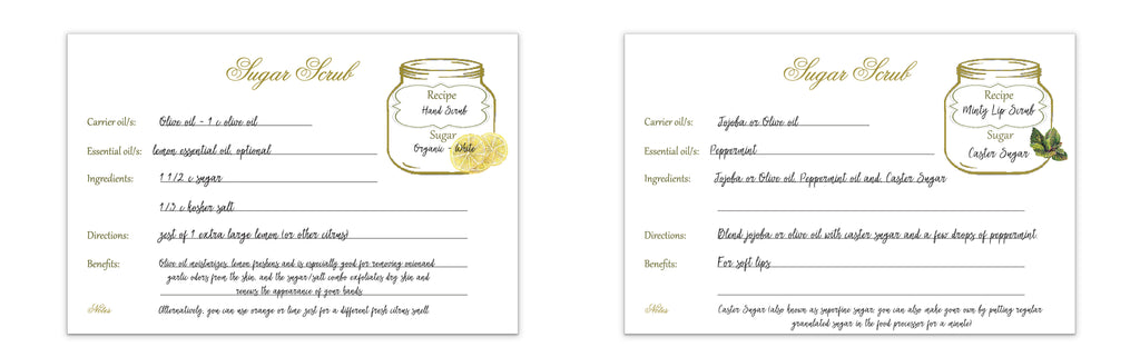 Lemon & Mint Sugar Scrub Recipe Cards by Observations Paper