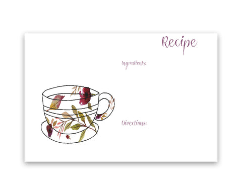 Recipe Card: Free Printable by Observations Paper