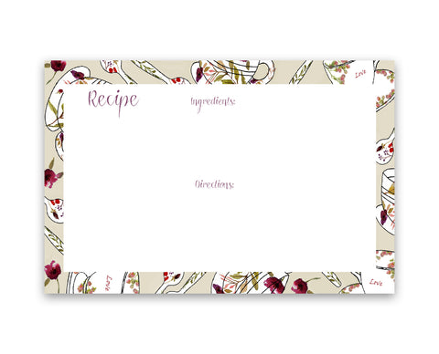 Recipe Card: Free Printable by Observations Paper
