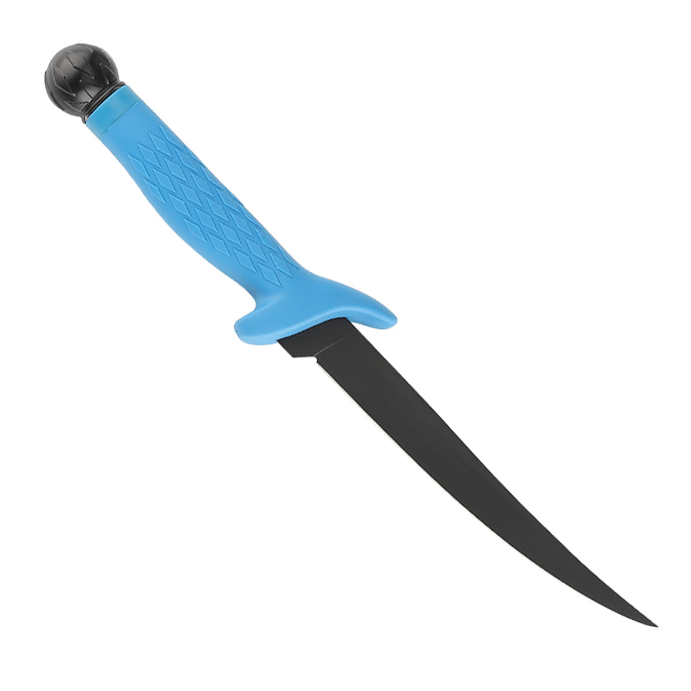 8 Narrow Fillet Knife - Blue Handle with Black Knob