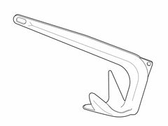 Black & white diagram of a claw anchor