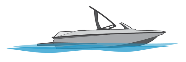 Illustration of speedboat from the side