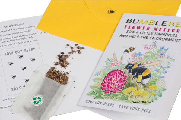 Bumble Bee Flower Seed Mixture Greeting Card Countrysidegreetings