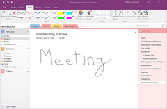 can onenote convert handwriting to text on tablet