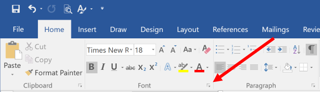 set default font in word