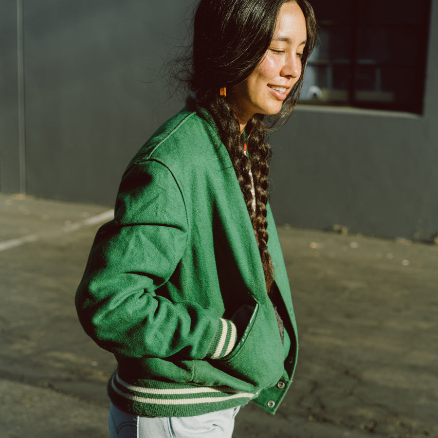 green letterman jacket mormon