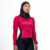 Women Full Length Swimsuit Long Sleeve (Amaranth Red) - Purpose Performance Wear