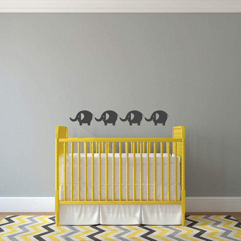 Elephants Marching - Animals - Vinyl Wall Art Decal for Homes, Kids ...