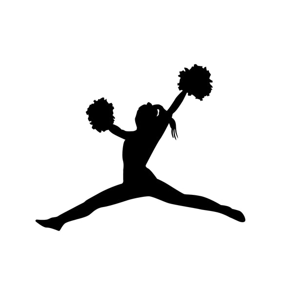 Cheerleader Toe Touch Jump Silhouette Sports - Vinyl Wall Art Decal for ...