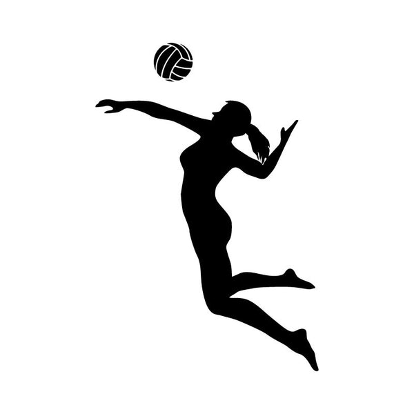 Volleyball Player Spiking Silhouette Sports - Vinyl Wall Art Decal for ...