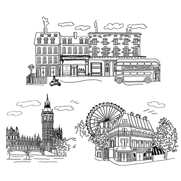 Doodle London Scene Wall Decal | Shop Decals at Dana Decals