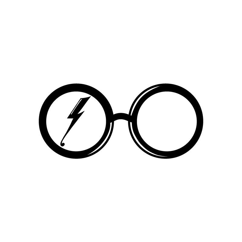 Harry Potter Glasses and Scar Silhouette - Custom Vinyl Wall Art Decal ...