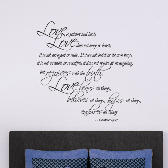 1 Corinthians Love Verse Quote Wall Decal | Shop Decals at ...