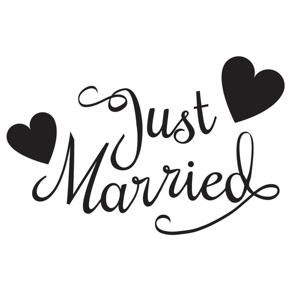 Just Married & Hearts Wall Decal | Shop Decals from Dana Decals