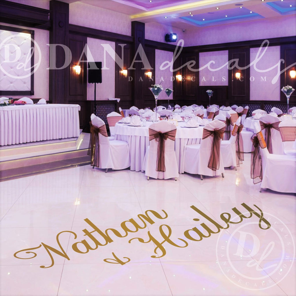 Elegant Script Names Dance Floor Decal Dana Decals