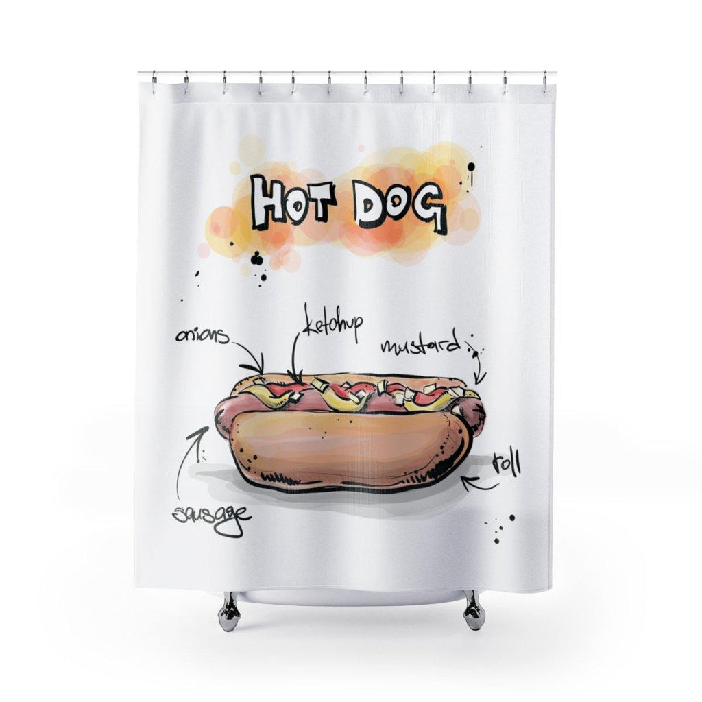 hot dog shower curtain