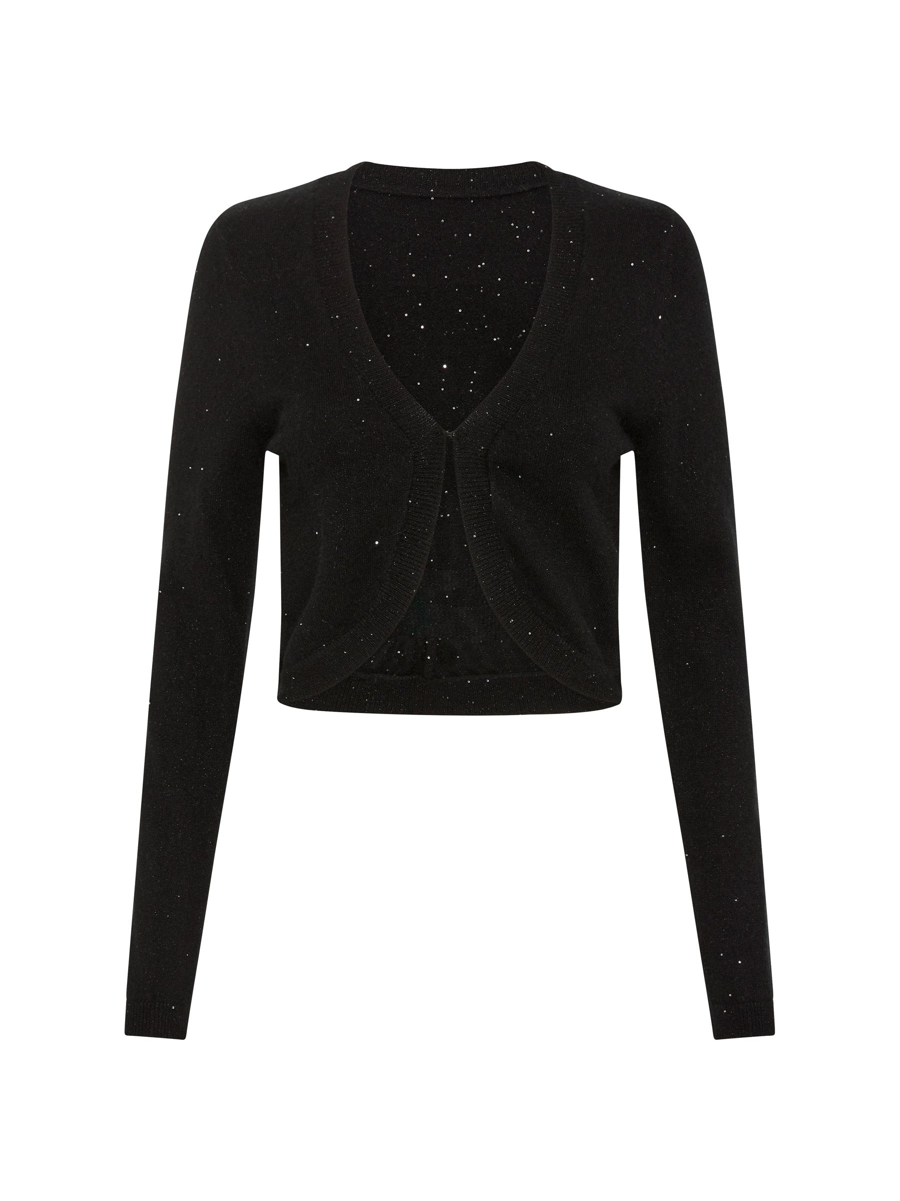 Sparkle Cashmere Bolero - Black & Oyster