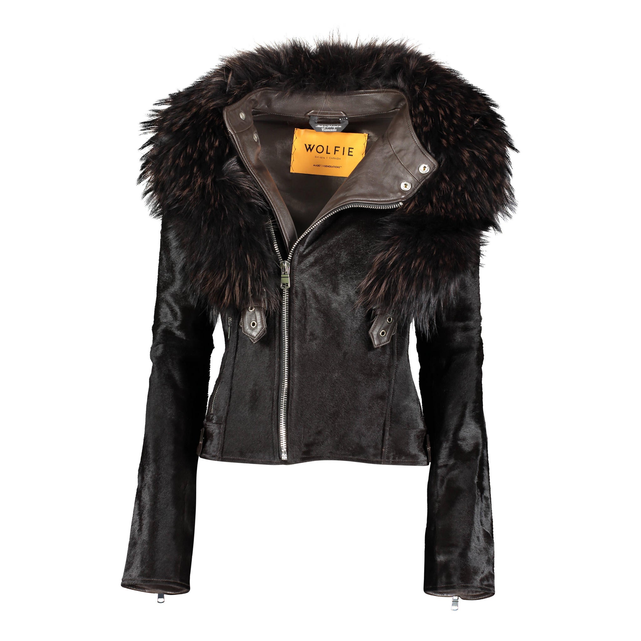 Famous Calf Jacket with Detachable collar - Wolfie Fur