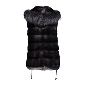 fur trimmed hooded vest