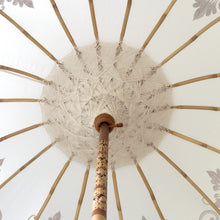 Load image into Gallery viewer, Gold Painted White Garden Parasol

