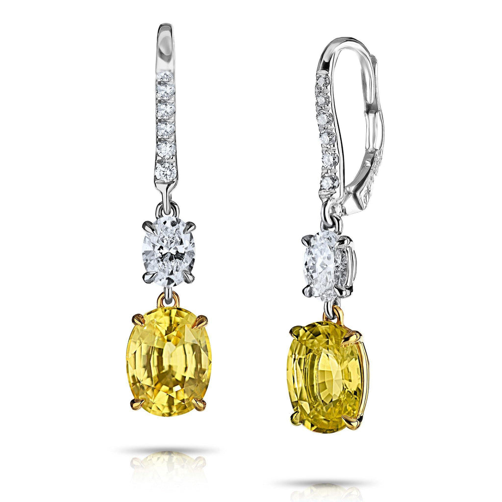 Yellow Sapphire and Diamond Earrings - David Gross Group