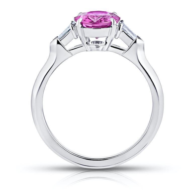 2.19 Carat Pink Oval Sapphire and Diamond Ring