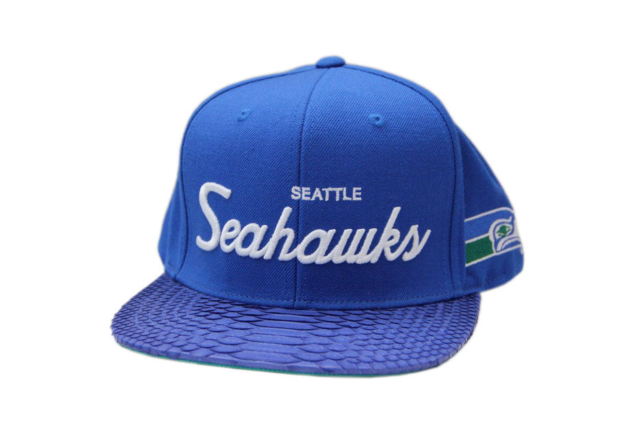 SEATTLE SEAHAWKS NFL FOOTBALL MITCHELL & NESS VTG LOGO 1 SNAPBACK CAP HAT  NEW!