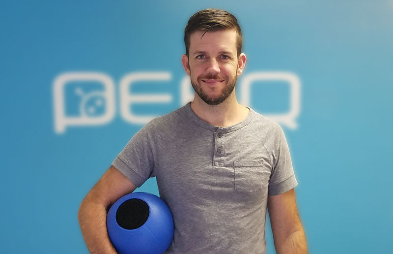 Shane standing with the Qball in his hand