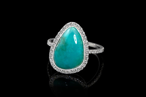 gem silica and diamond ring