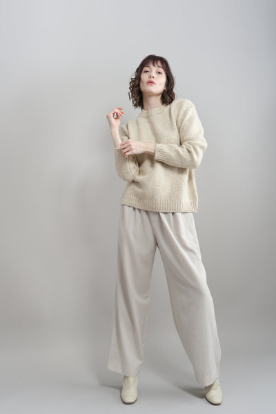 evam eva/ wool beavefinish tuck pants